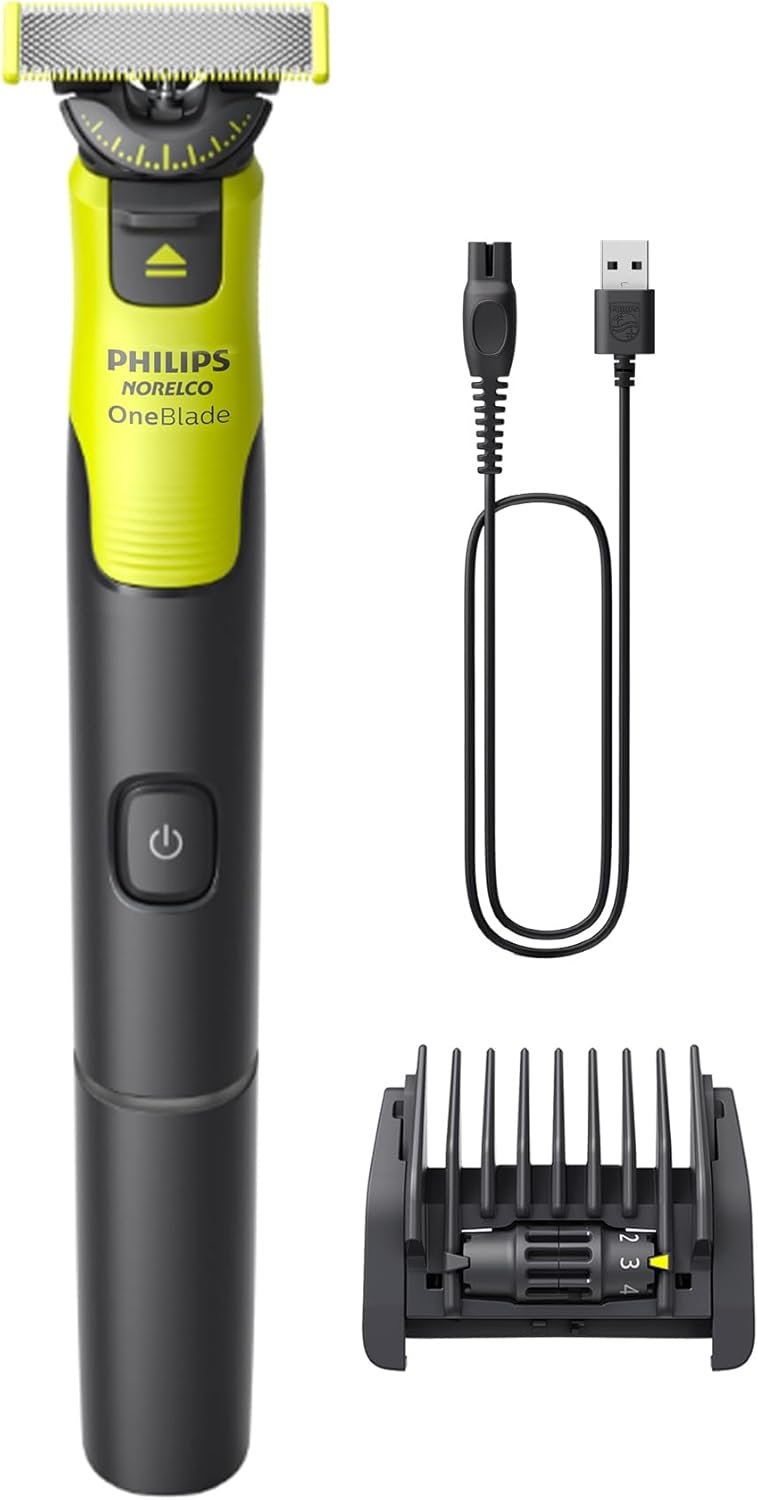 Philips Norelco OneBlade 360 with Connectivity Hybrid Face, Electric Beard Trimmer, Shaver with 360 Blade Tech 1hr Fast Charge, 1x360 Blade, 5-in-1 Comb, QP4530/90